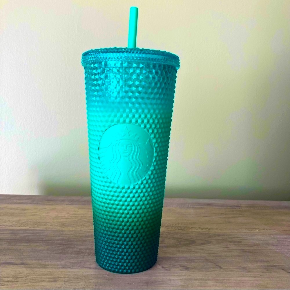 STARBUCKS Mint Green Waxberry Ombre Studded Tumbler